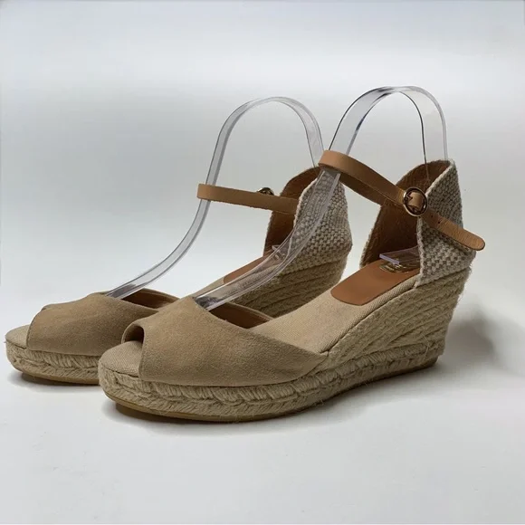 kanna | Shoes | Kanna Espadrille Wedge Sandals Peep Toe Tan  display picture 1